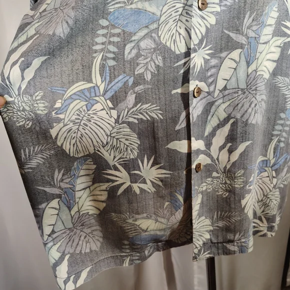 Tommy Bahama Shirt+Cap, Men SILK Short Sleeve Tropical Bttn Down,Collar, Pckt, L - Picture 15 of 16